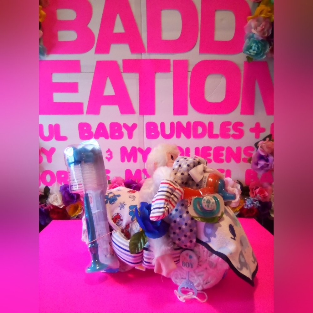 #159👉🏼MOTORCYCLE DIAPER CAKE ("FOR A BABY BOY")